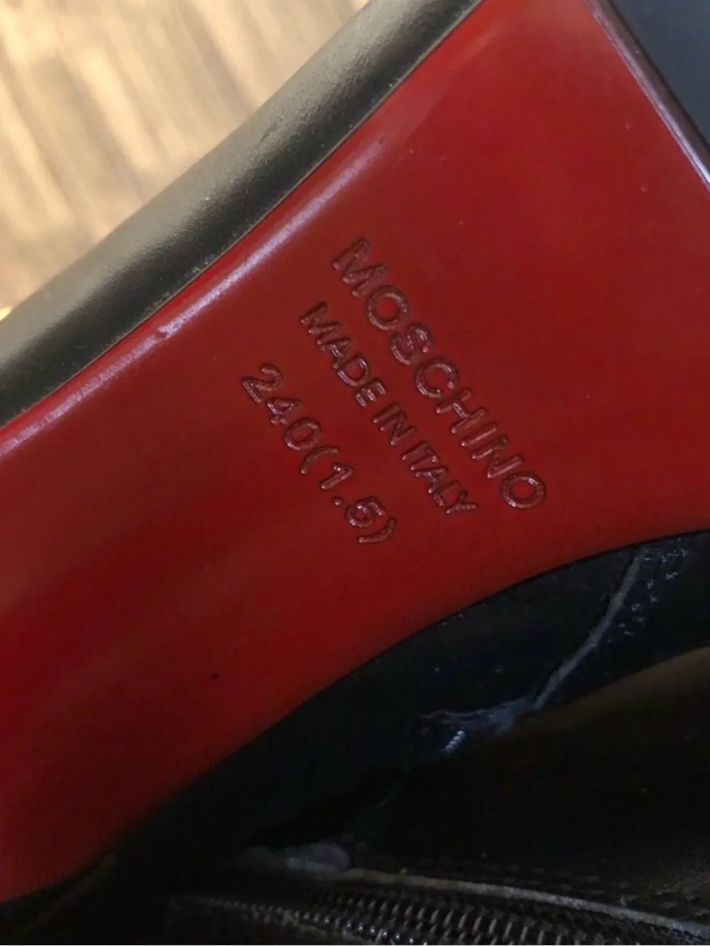 MOSCHINO metal lettering logo boots